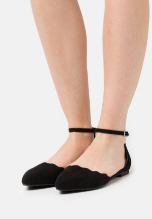 Dámské Baleríny Anna Field Ankle Páskové Ballet Pumps Černé | TYEV-32857
