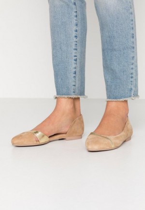 Dámské Baleríny Anna Field Læder Ballet Pumps Béžový | VLAY-34259