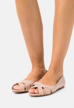 Dámské Baleríny Anna Field Peeptoe Ballet Pumps Světle Růžové | RBTY-67143