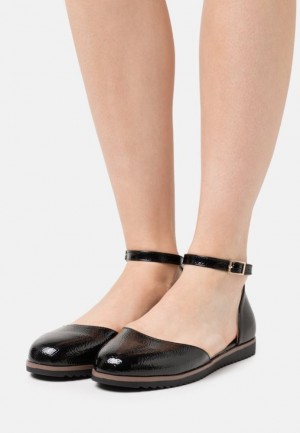 Dámské Baleríny Anna Field Pohodlí Ankle Páskové Ballet Pumps Černé | CBWI-48697