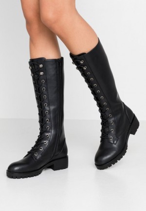 Dámské Boty Anna Field Krajkové Up Boots Černé | GTSZ-69531