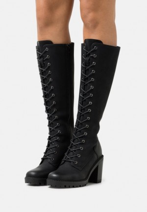 Dámské Boty Anna Field Krajkové Up Boots Černé | QBSD-24130