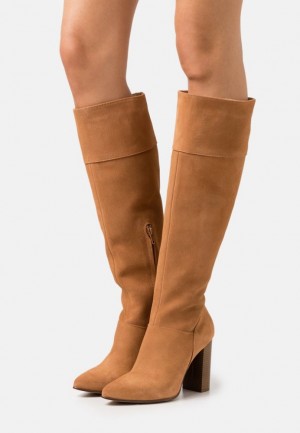 Dámské Boty Anna Field Læder High Podpatku Boots Hnědé | TLDA-54391