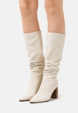 Dámské Boty Anna Field Læder High Podpatku Boots Bílé | SCMP-87503
