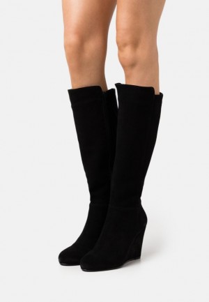 Dámské Boty Anna Field Læder Klínku Boots Černé | ZSEG-18247