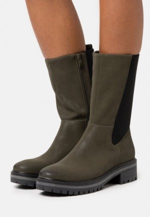 Dámské Boty Anna Field Platformy Boots Tmavě Zelene | ISTX-21940