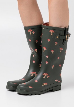 Dámské Boty Anna Field Wellies Tmavě Zelene | DJGO-26915
