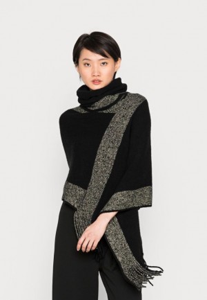 Dámské Kabát Anna Field Cape Černé | HSPJ-35409