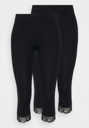 Dámské Kalhoty Anna Field 2 Pack Leggings Trousers Černé | KQPM-46908