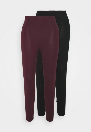 Dámské Kalhoty Anna Field 2 Pack Leggings Trousers Černé | DRIQ-58634
