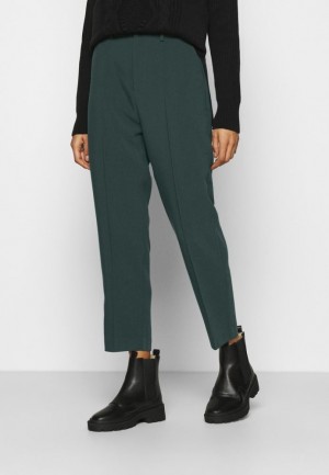 Dámské Kalhoty Anna Field Basic Bussiness Pants With Pintucks Trousers Tmavě Zelene | OYUZ-20739
