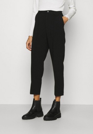 Dámské Kalhoty Anna Field Basic Bussiness Pants With Pintucks Trousers Černé | PGOE-08734