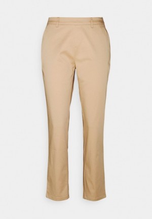 Dámské Kalhoty Anna Field Basic Chino Trousers Béžový | AQMB-70915