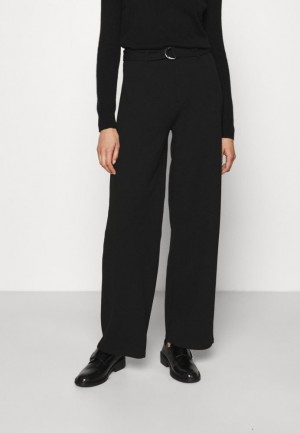 Dámské Kalhoty Anna Field Belted Flared Leg Pants Trousers Černé | BQYW-90463