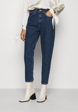 Dámské Kalhoty Anna Field Mom Fit Jeans Jeans Tapered Fit Blankyt | PQOF-52497