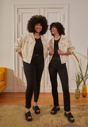 Dámské Kalhoty Anna Field Rovný Leg Jeans Černé Blankyt | MGNQ-10692