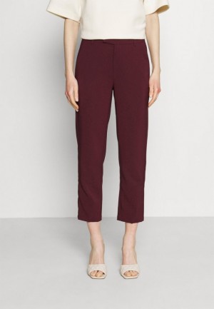 Dámské Kalhoty Anna Field Slim Fit Business Trousers Trousers Tmavě Červené | OMRX-61784