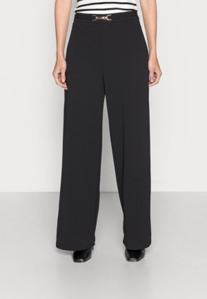 Dámské Kalhoty Anna Field Široké Leg Pants With Detail Trousers Černé | CJHO-58927