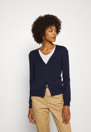Dámské Kardigan Anna Field Basic V Neck Cardigan Cardigan Tmavě Blankyt | QFSW-59138