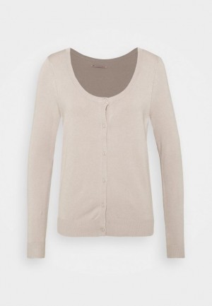 Dámské Kardigan Anna Field Open Crew Cardigan Cardigan Béžový | GQHY-82064