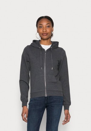 Dámské Kardigan Anna Field Slim Fit Sweat Jacket Zip Up Sweatshirt Tmavě Šedé | CLGW-67592