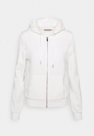 Dámské Kardigan Anna Field Slim Fit Sweat Jacket Zip Up Sweatshirt Bílé | SLCG-12368