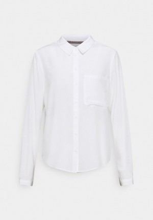 Dámské Košile Anna Field Basic Blouse With Pocket Button Down Bílé | DFCI-35704
