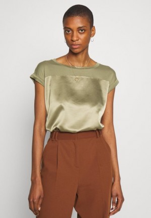 Dámské Košile Anna Field Basic T Shirt Olivy Zelené | IWDQ-12679