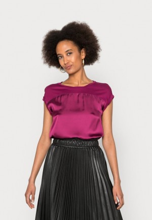 Dámské Košile Anna Field Basic T Shirt Tmavě Červené | HVTW-70964