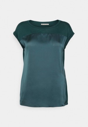 Dámské Košile Anna Field Basic T Shirt Tmavě Zelene | TIDV-72450