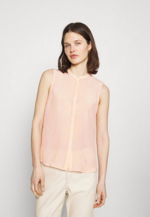 Dámské Košile Anna Field Bez Rukávů Blouse With Gathers Růžové | KQNP-76589