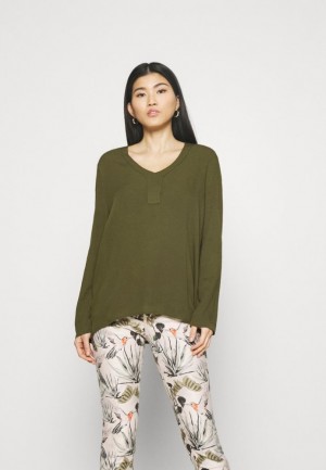 Dámské Košile Anna Field Blouse Olivy Zelené | PHQF-19286