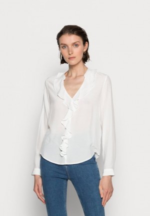 Dámské Košile Anna Field Blouse With Frontal Volant Blouse Bílé | ZUGT-43257