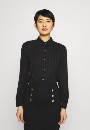 Dámské Košile Anna Field Semi Sheer Blouse Button Down Černé | GBHK-94215