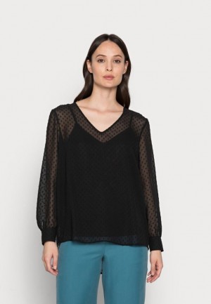 Dámské Košile Anna Field V Neck Blouse Blouse Černé | PBWL-25397