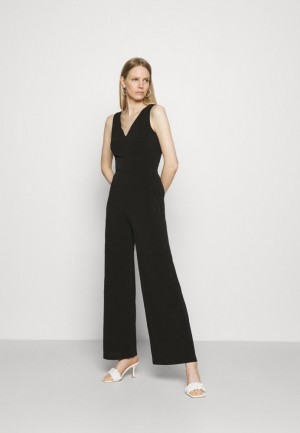 Dámské Kombinéza Anna Field Punto Široké Leg V Bez Rukávů Occasion Jumpsuit Černé | BLHV-46352