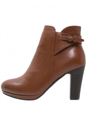 Dámské Kotníkové Boty Anna Field High Podpatku Ankle Boots Hnědé | NISD-19354