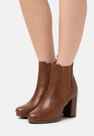 Dámské Kotníkové Boty Anna Field High Podpatku Ankle Boots Hnědé | FIJN-72158