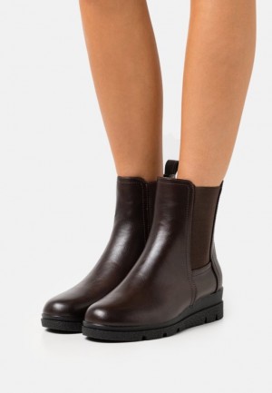 Dámské Kotníkové Boty Anna Field Klínku Ankle Boots Tmavě Hnědé | SWMA-41896