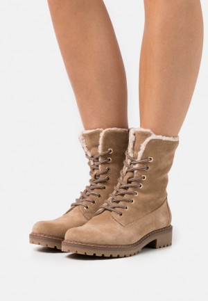 Dámské Kotníkové Boty Anna Field Krajkové Up Ankle Boots Béžový | ONBX-27043