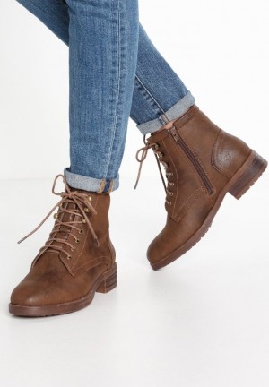 Dámské Kotníkové Boty Anna Field Krajkové Up Ankle Boots Hnědé | JOKF-36280