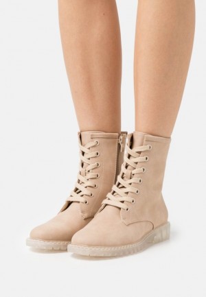 Dámské Kotníkové Boty Anna Field Krajkové Up Ankle Boots Béžový | HIYG-95341