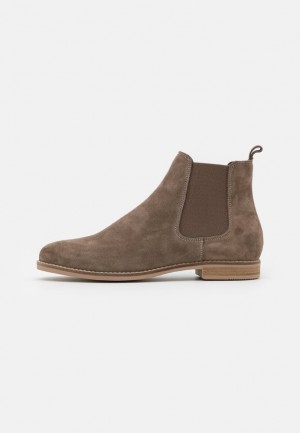 Dámské Kotníkové Boty Anna Field Læder Ankle Boots Šedé Hnědé | HEBA-26014