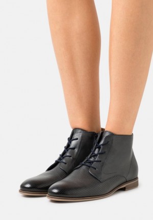 Dámské Kotníkové Boty Anna Field Læder Ankle Boots Tmavě Blankyt | ULNG-16359