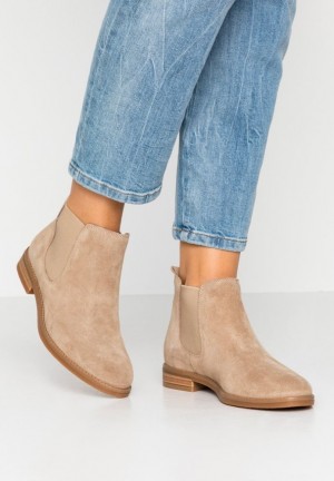 Dámské Kotníkové Boty Anna Field Læder Ankle Boots Béžový | RJVO-49253