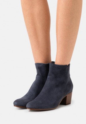 Dámské Kotníkové Boty Anna Field Læder Ankle Boots Tmavě Blankyt | QMKD-98402