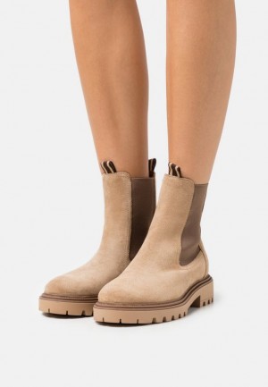 Dámské Kotníkové Boty Anna Field Læder Classic Ankle Boots Béžový | KLQZ-06732