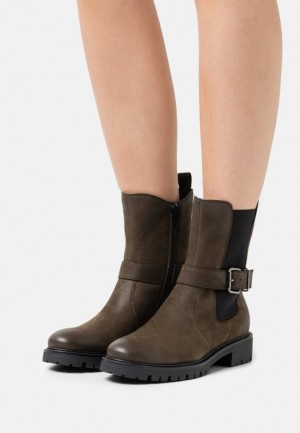 Dámské Kotníkové Boty Anna Field Læder Classic Ankle Boots Hnědožlutý | JHBM-31296