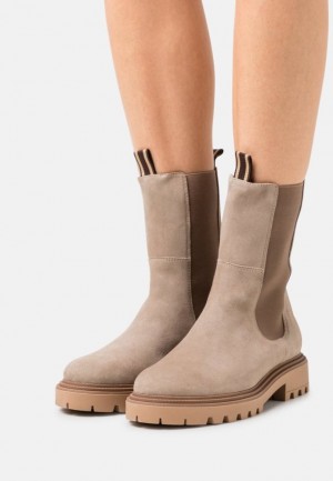 Dámské Kotníkové Boty Anna Field Læder Classic Ankle Boots Béžový | JCQK-69237