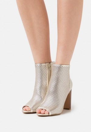 Dámské Kotníkové Boty Anna Field Læder High Podpatku Ankle Boots Zlaté | PCFJ-04837